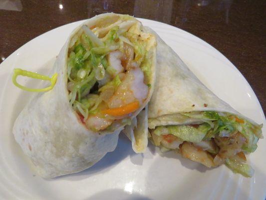 Yummy Teriyaki Shrimp Wrap.