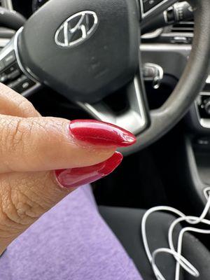 Dented Acrylic Nail