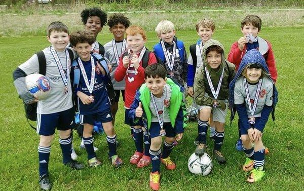 Indy Phoenix FC U9 boys soccer team participates in a local tournament in April.