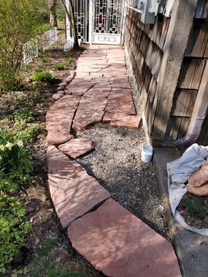 Installing Stone walk path