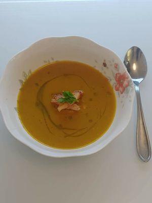 Butternut Squash with Steamed Lobster Claw Meat