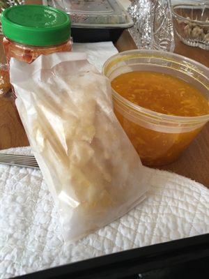 Egg drop soup & wontons or crispy noodles