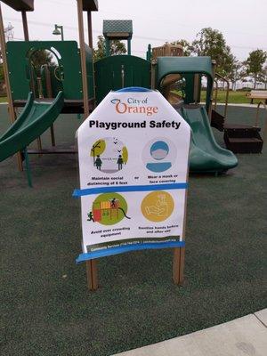 Playground open but the seating area closed