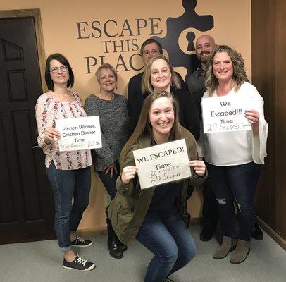 We escaped with 20 seconds left on the clock!