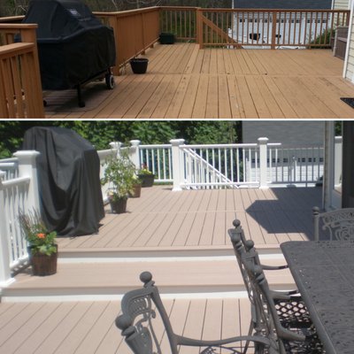 Deck repair and staining - Before & After