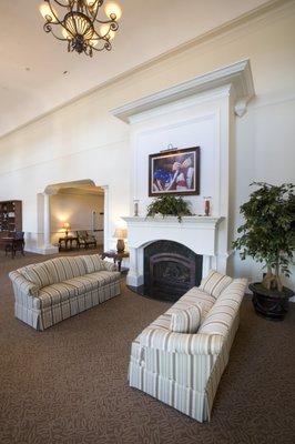 Our cozy sitting area in our front lobby.