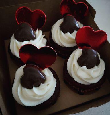 Red Velvet Valentine's Cupcakes