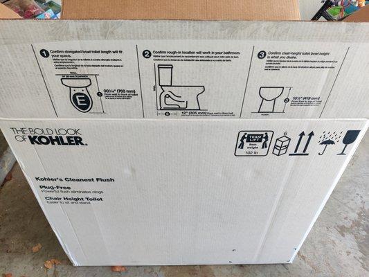 Toilet box still in garage