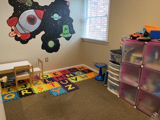 Our "out of this world" fine motor room!