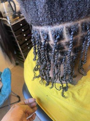 Natural hair two strand twist