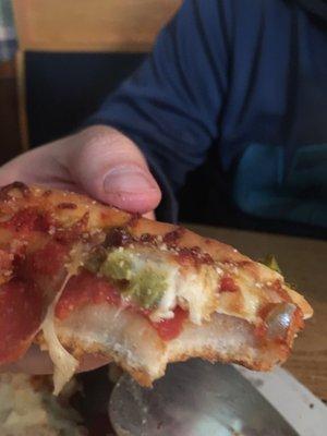 Uncooked and flavorless crust.