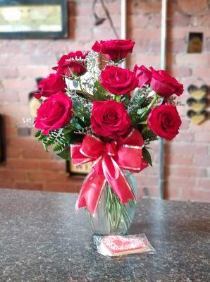 Beautiful red roses for your sweetheart on Valentine's Day.