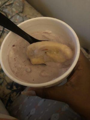 Huge chunk of banana in my milkshake