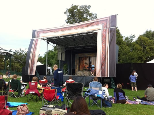 The Chicago Shakespeare in the Parks stage in August of 2012 at Welles Park prior to the performance of "Taming of the Shrew"