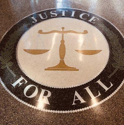 Seal on the floor of the Oklahoma City Municipal Court