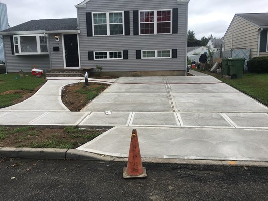 Concrete driveway and sidewalks