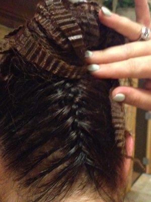 Upside down French braid up do