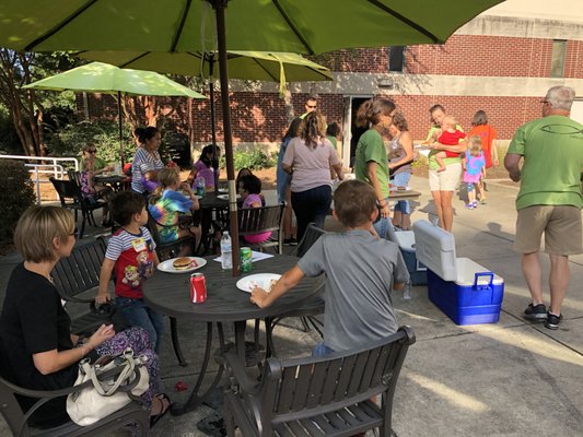 The Awesome kids ministry at the church patio!