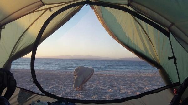 Beach camping