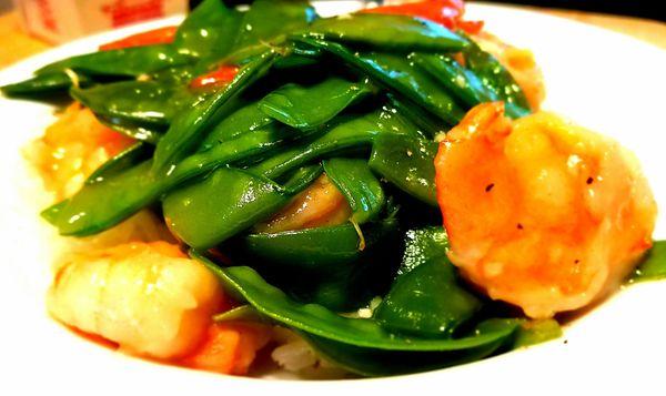 shrimp with snow peas