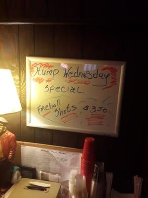 Hump Wednesday special Fireball shots $3.50