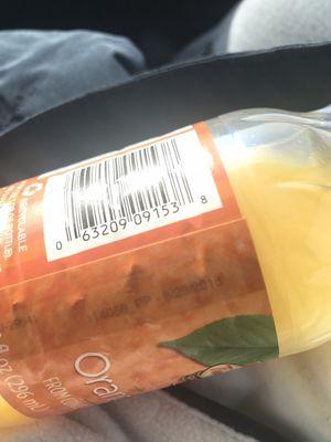 Expired orange juice bought Feb 22, 2019