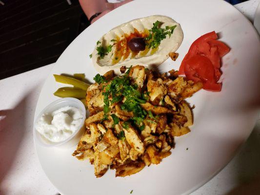 Chicken shwarma plate