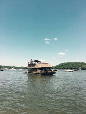 Party barge on the lake