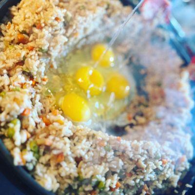 Pork fried rice
 Meal Preparation