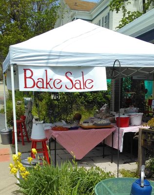 You'll find us outside on sunny weekends with lots of homemade treats in our Bake Sale Tent.