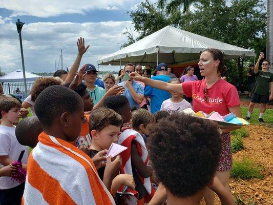 Live butterflies being released