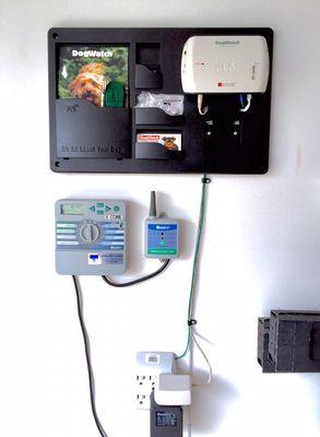 Our Performance Series transmitter installed near a sprinkler controller.