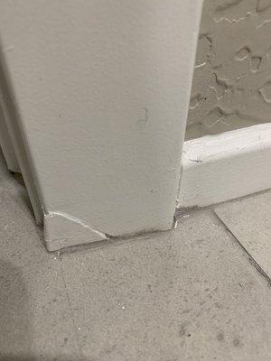 This is there idea of patch work in master bath. I guess they think this is acceptable workmanship