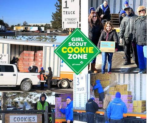 Farmington Hills provides trucks  for the Girl Scouts annual cookie distribution.