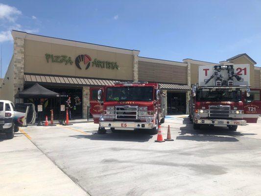 The fire trucks and the radio station came out for our first Family Fun Day!