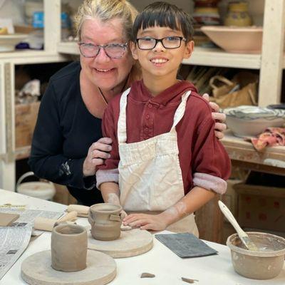 Me and my Grandson making pots!