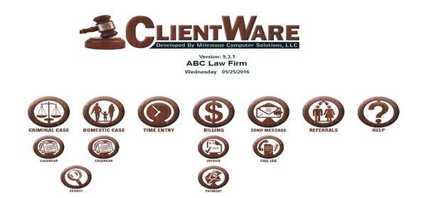 ClientWare is a client management database application for criminal and civil/domestic practice law firms.