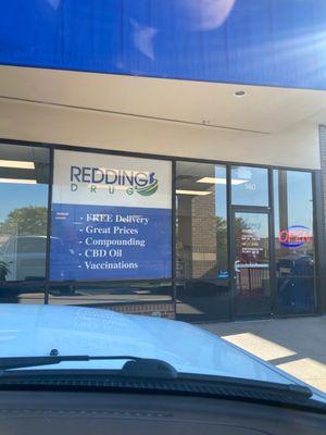 The store front of Redding pharmacy.