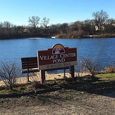 There are hiking trails around the pond and there is a small pier for fishing