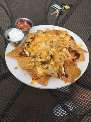 Pub Nachos with BBQ chicken