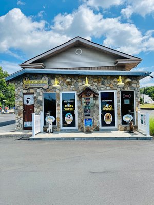 The Barking Bath offers 2 dog wash bays and a vending machine with snacks for your dog!