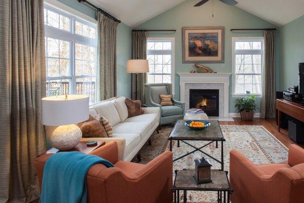 Open, warm and earthy Family Room in West Chester