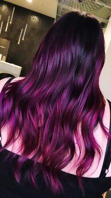 magenta ombré hair