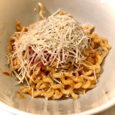 cavatelli with pomarola. made at home