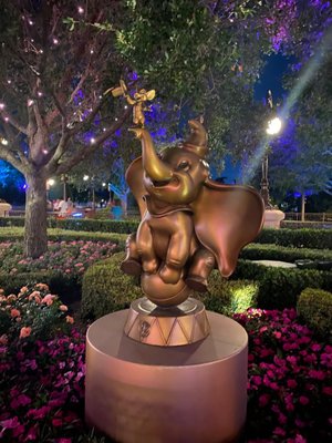 Disney World's 50th anniversary bronze statue collection starring Dumbo.