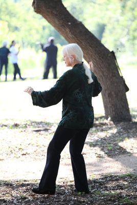 Instructor, Margie, at World Tai Chi Day in Austin.