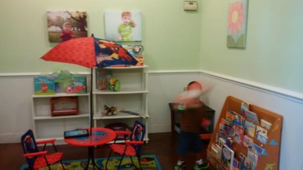 Toys, books...  This area kept my little guy occupied while I shopped.