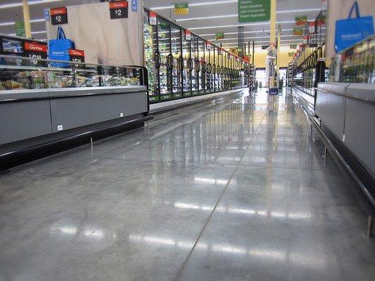 Sealed & burnished concrete floors offer a similar look to polished concrete, but a more affordable option. Walmart - Littleton, CO.