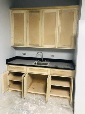 New cabinets Installation with countertops