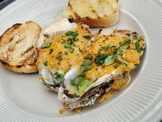 Garlic Parm Broiled Oysters